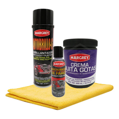Kit Margrey Crema, Restaurador De Faros Y Autobrillo Spra Y