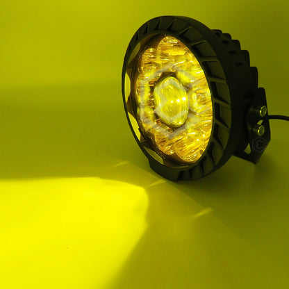 Faros Universales Redondo 10 Leds Hiper Lupa Fijo 7'' 12-24v
