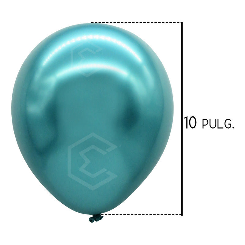 Bolsa 50 Globos Azul Metalico #10 Fiestas Y Bodas Latex