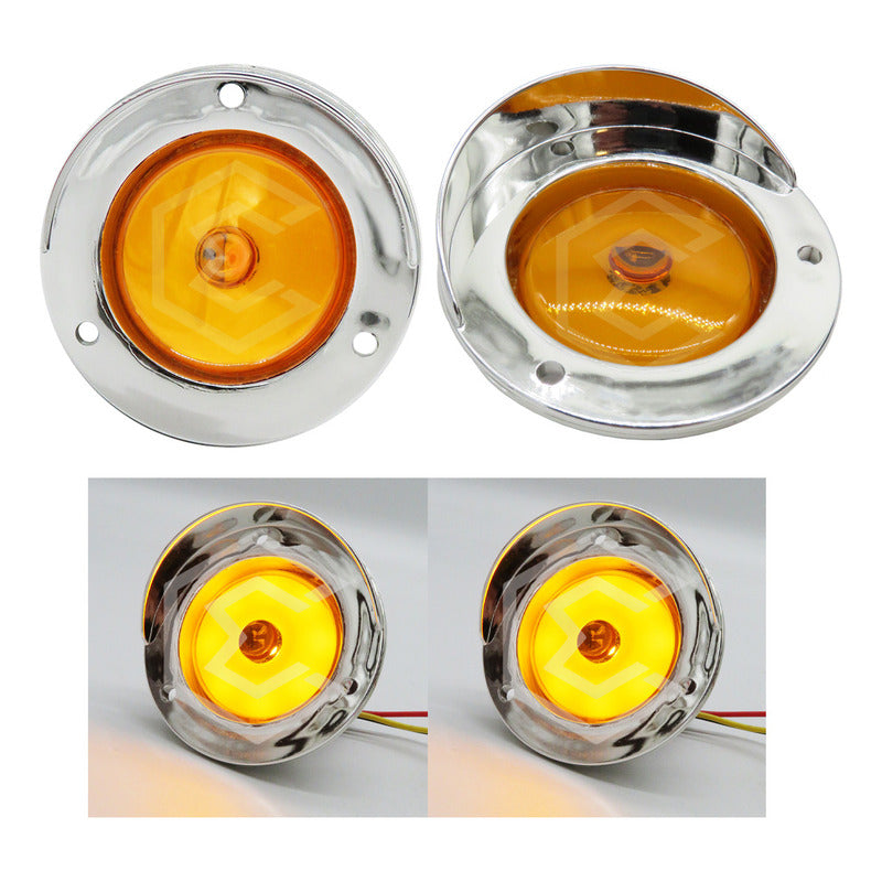 1 Plafon 9 Led Gel Redondo Bisel Cromo 2'' Estrobo 12-24v