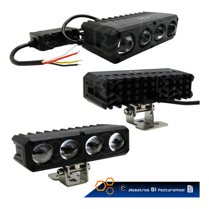 Par De Faros 24 Leds Lupa Blanco-ambar Spot Luz Fija 9-80v