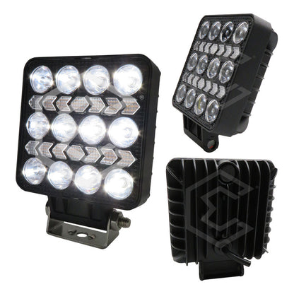 Par Faros 16 Leds 10 Lupas Bicolor 3 Funciones Flecha 12-24v