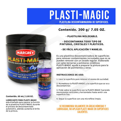 Kit Margrey Crema, Restaurador De Faros Y Plastimagic 200g