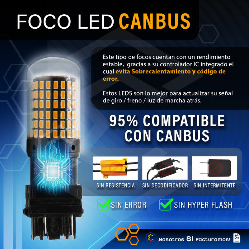 Par Focos 3157 3156 144 Leds Canbus Cristal Cuartos Stop 12v
