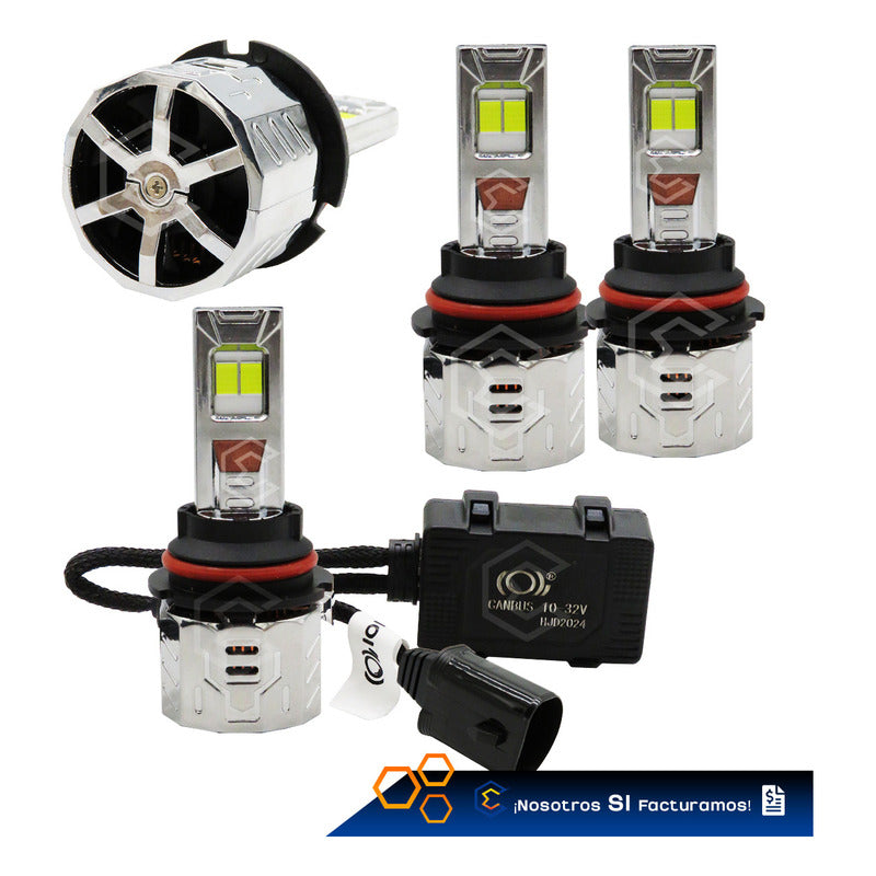 2 Focos 9007 48 Led Csp Nitrogeno Zinc Alta Y Baja 22,000lm 9007