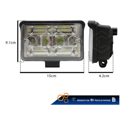 Par Faros 42 Leds 2 Lupas Blanco-ámbar Fijo 50,000lm 12-30v