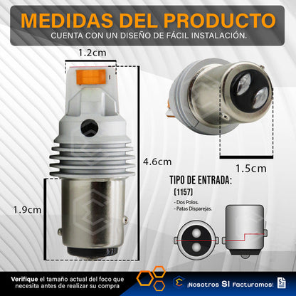 Par De Focos 1157 12 Leds Csp Canbus Fijo 10-60v 11w 1100lm