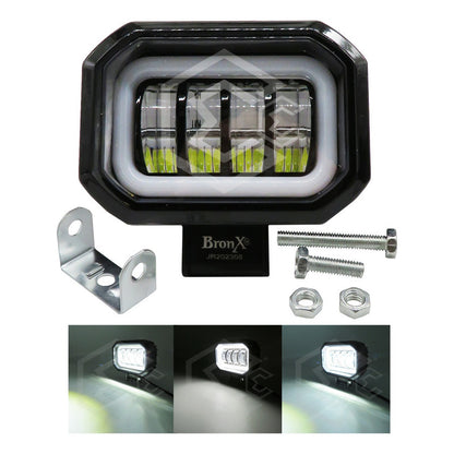 Par Faros Rectangular 4 Hiper Lupa Arillo Ángel Gel Estrobo