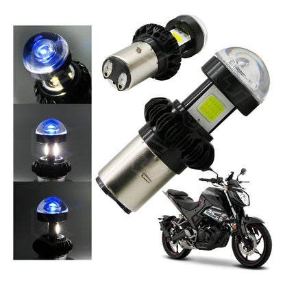 Foco Moto Ba20d 30 Led Cob Alta Y Baja Lupa Blanca 6.5w 12v