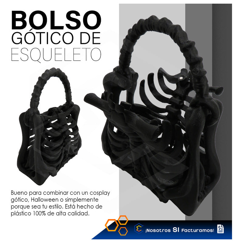 Bolso De Esqueleto Hueso Gotico Halloween Impresión 3d Petg
