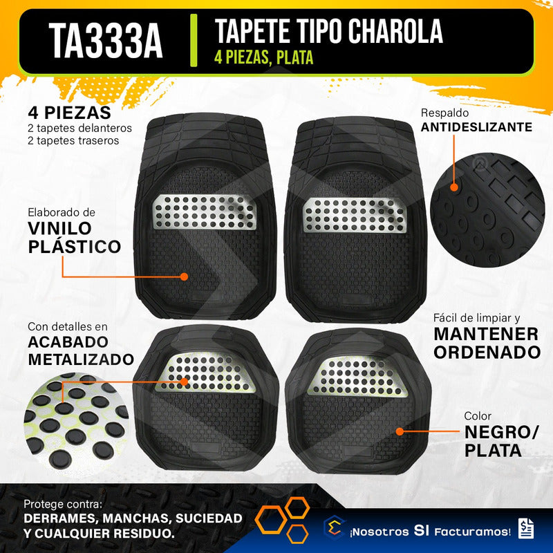 Tapete Tipo Charola Uso Rudo Auto Camioneta Juego 4 Piezas