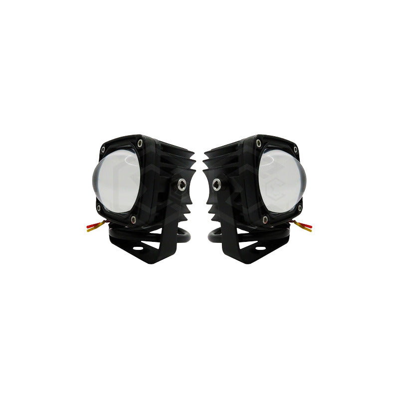 Par De Faros Con Lupa  10-30v Cuadrado Blanco/ambar 23000lm
