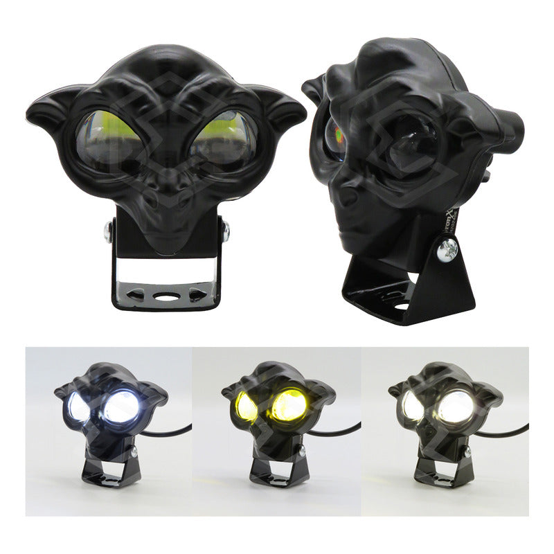 Par Faros 12 Leds 2 Lupas Bicolor Fijo Estrobo Duende 12-24v