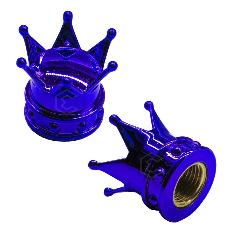 Kit 4 Tapon Cubre Pivote Válvula Metálico Corona Auto Moto