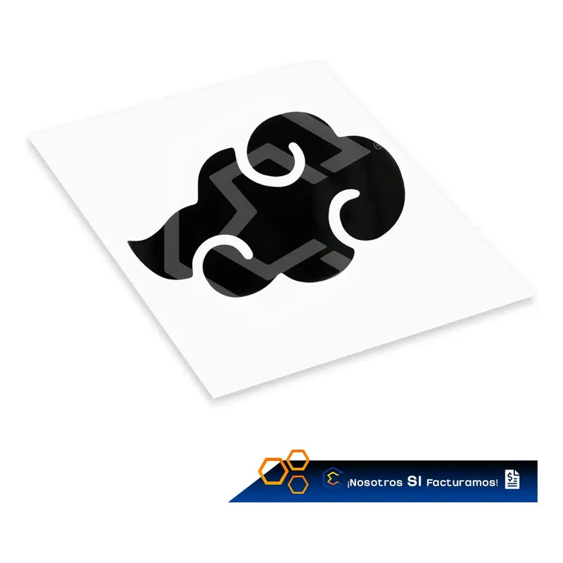 2 Calcomanía Nube Akatsuki Naruto Negro Sticker Vnl Auto 15c