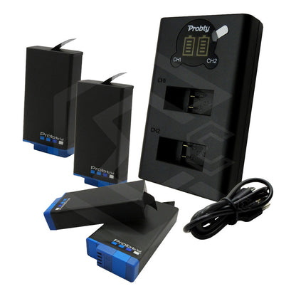 4 Pilas 1680mah + Cargador Dual Para Gopro Max 360 T