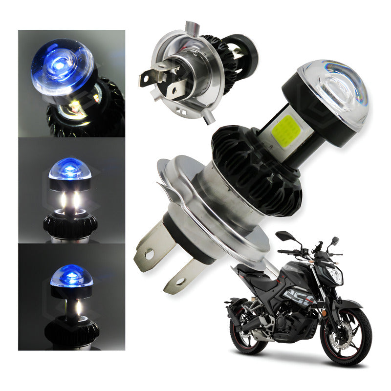 Foco Moto H4 30 Led Cob Alta Y Baja Lupa Luz Blanca 6.5w 12v