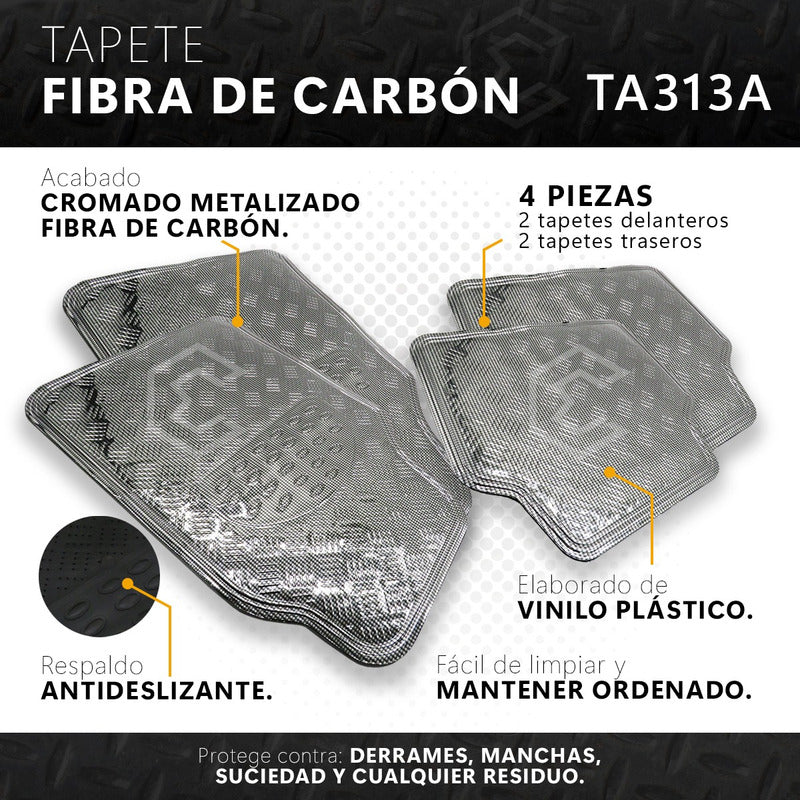 Tapete Metalizado Auto Juego De 4 Piezas Color A Elegir