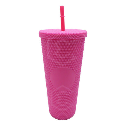 2 Termo Vaso Con Popote Studded Doble Pared Plástico 700ml