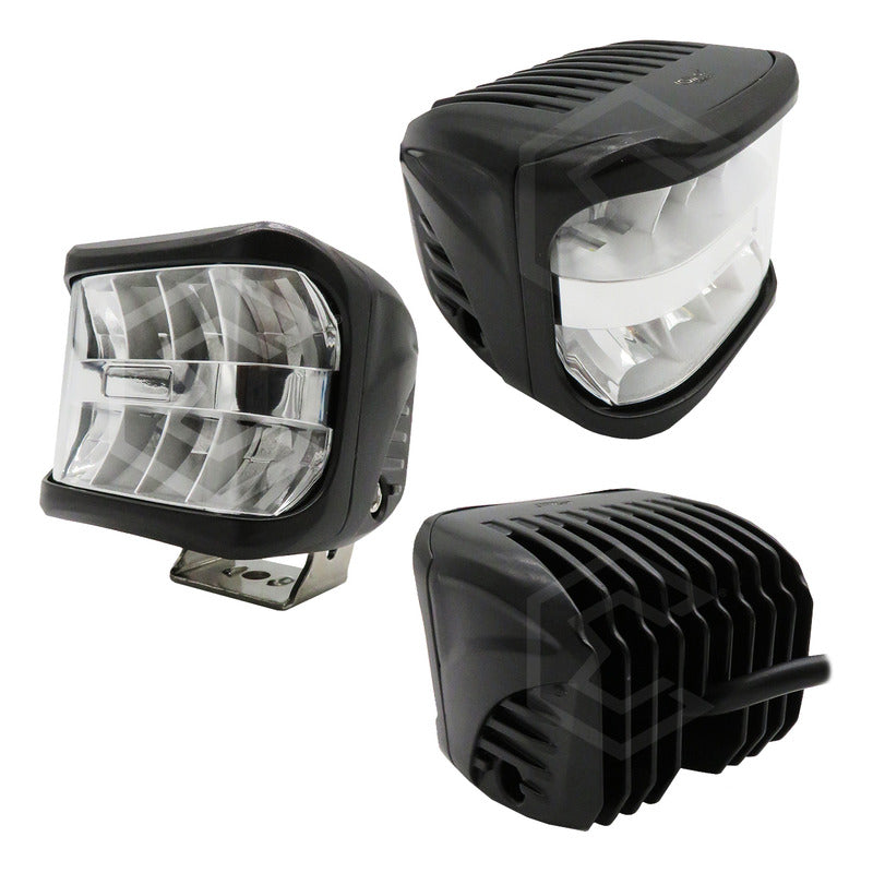 Par Faros Auxiliares Antiniebla 8 Leds Luz Blanca Fija 9-30v