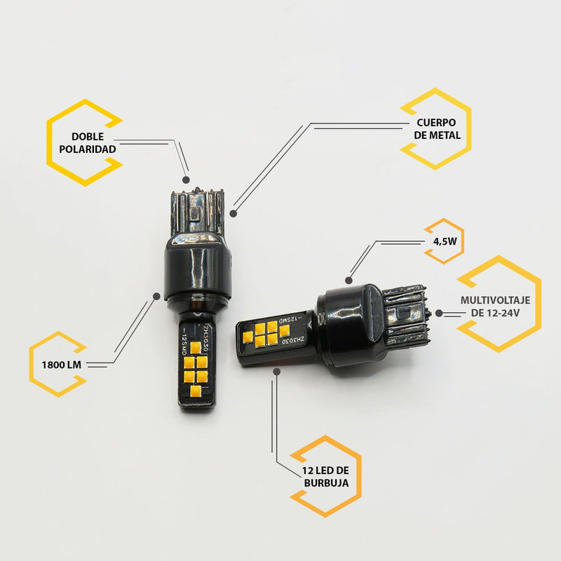 2 Focos 12 Led Canbus Cuarto Stop 12-24v 1156 57 3157  7507