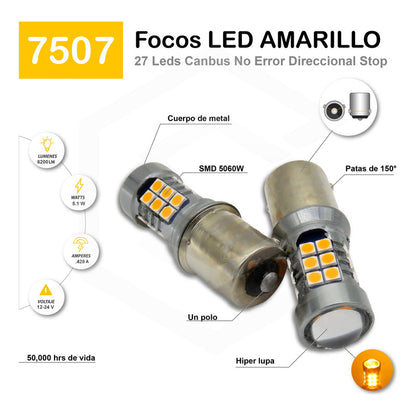 2 Focos 27 Led 1156 1157 3157 7440 7443 No Error Stop Cuarto