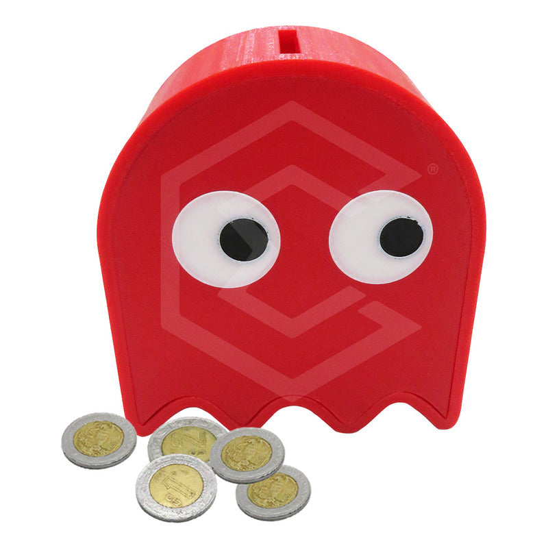 Alcancía Gamer Geek Videojuego Fantasma Pacman Ahorro 3d Ptg