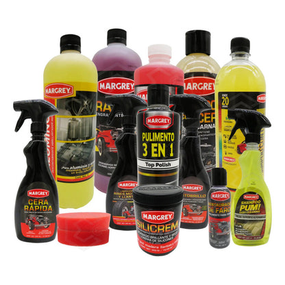 Kit Silicrem Pulimento Quita Gotas Pum Shampoo Cera Margrey