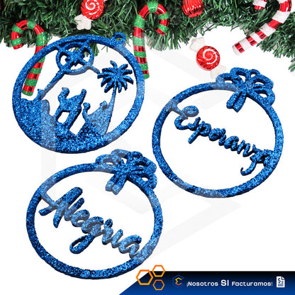 Esferas Navideñas Para Arbol Navidad Diamantina  Kit 10pzas