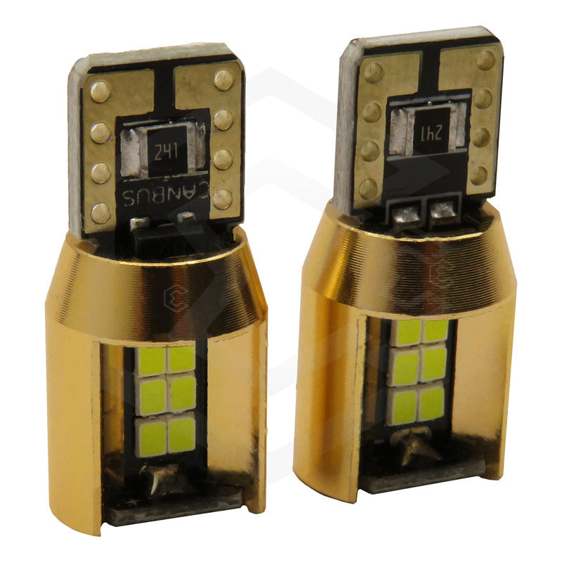 Par De Focos De Pellizco T10 18 Leds Canbus Aluminio 12v