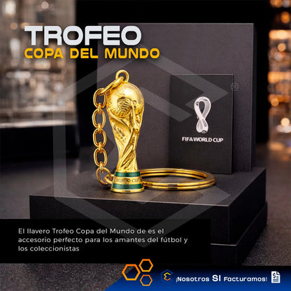 Set Llavero Trofeo Balón Dorado Futbol Copa Del Mundo 2026 Dorado