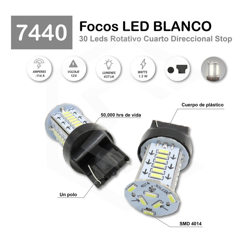 Par De Focos 1156 1157 30 Led Rotativo Estrobo Calaveras 12v