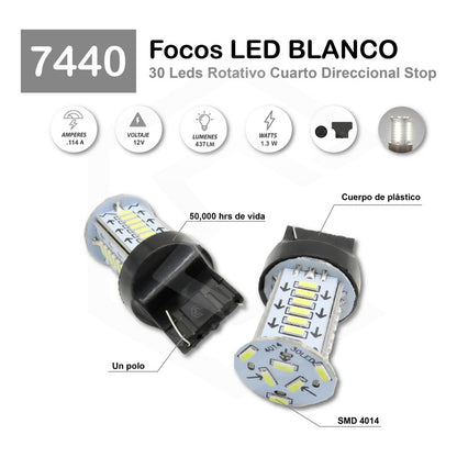 Par De Focos 1156 1157 30 Led Rotativo Estrobo Calaveras 12v