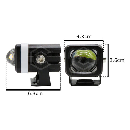 Par Faros 10 Leds Bicolor Rojo Con Lupa 4 Funciones 10-30v