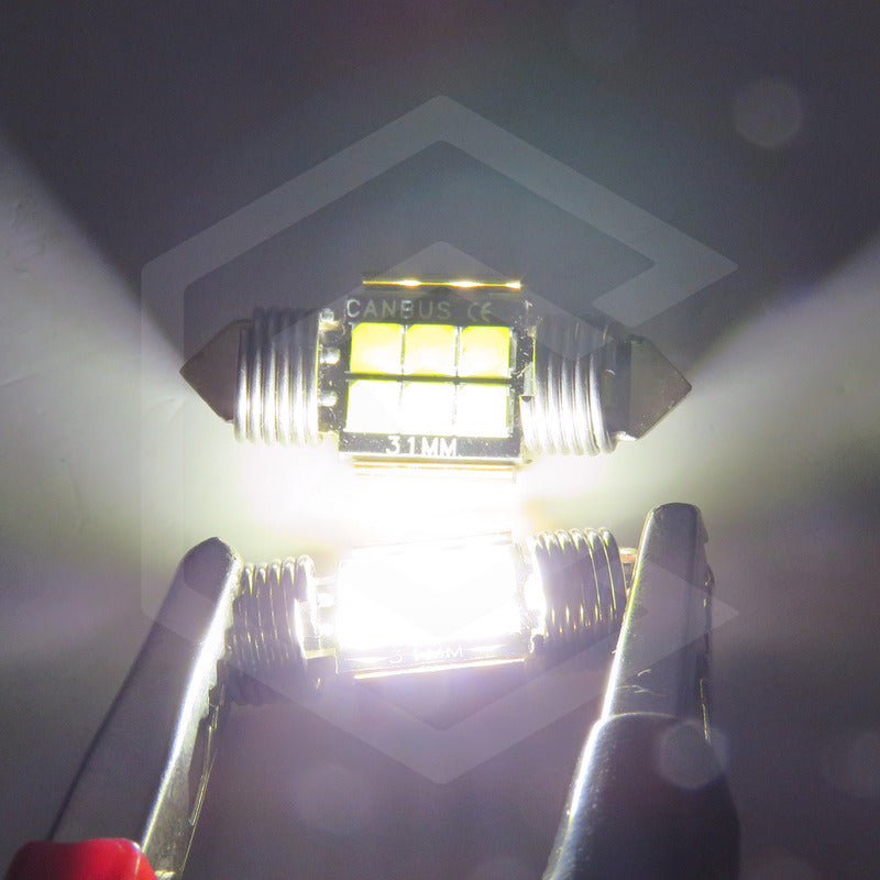 Kit 10 Focos Luz Interior 31 36 39 41 Mm 6 Leds Canbus 12v