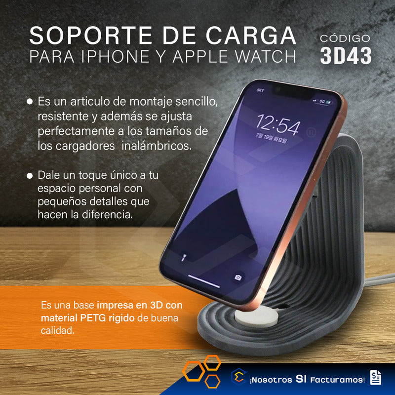 Base Soporte De Carga Para iPhone Y Apple Watch Impresión 3d