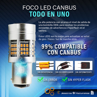 2 Focos 1157 54 Leds Canbus Fijo Ventilador 12v 29w 1000lm