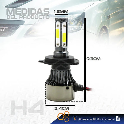 2 Focos Led H4 4 Cara Ventilador Alta Baja 16000lm 25w 9-32v H4