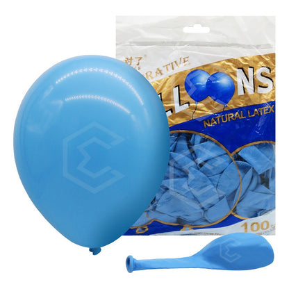 Bolsa 100 Globos Azul Claro Brillosos #10 Fiesta Bodas Latex