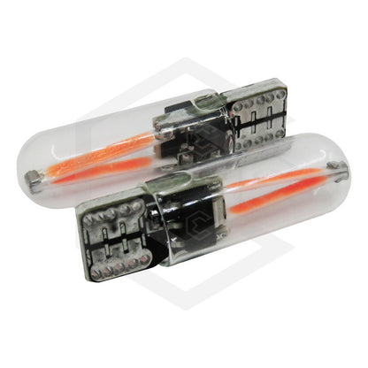 Par Focos De Pellizco Led Cob Vidrio Filamento Canbus T10 W5