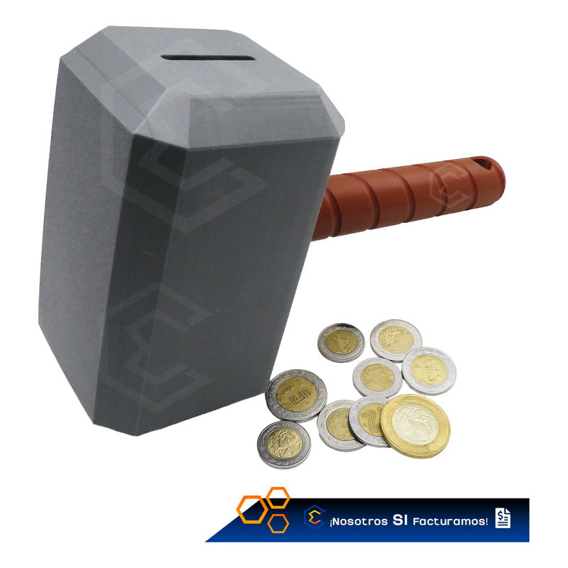 Alcancía Martillo Batalla Thor Avengers Marvel 36cm 3d Petg Martillo