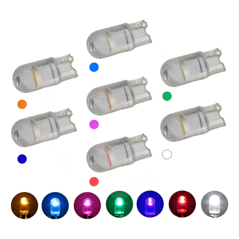 10 Focos Pellizco T10 1 Hiper Leds Cristal Alta Potencia 12v