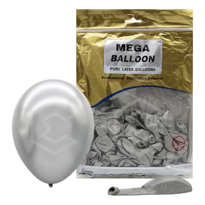 Bolsa 100 Globos Plata Metalizado #5 Fiestas Y Bodas Latex Plata