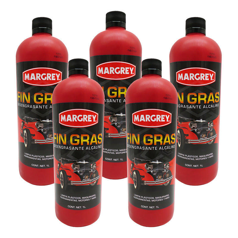 5 Fingras 1lt Limpiador Rines Motor Grasa Tapiceria Margrey