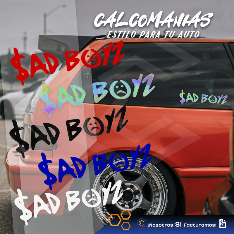 10 Calcomanía Sad Boyz Junior Sticker Vinil Auto Moto 25x8cm