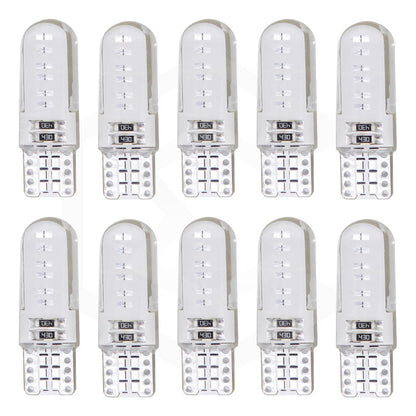Kit De 10 Focos De Pellizco T10 12 Leds Cob Chip 80 Ma 12v