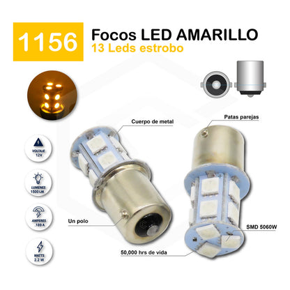 2 Focos 1157 1156 1176 3157 7440 7443 13 Leds  Estrobo 12v