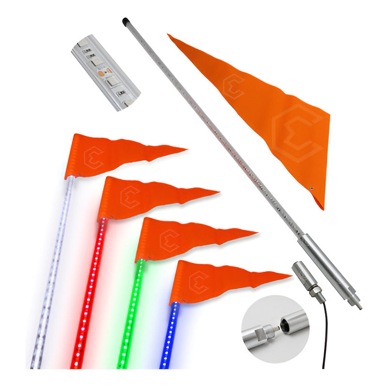 Antena 84 Leds Universal Bandera Rzr Can Am Atv 90cm 12-24v
