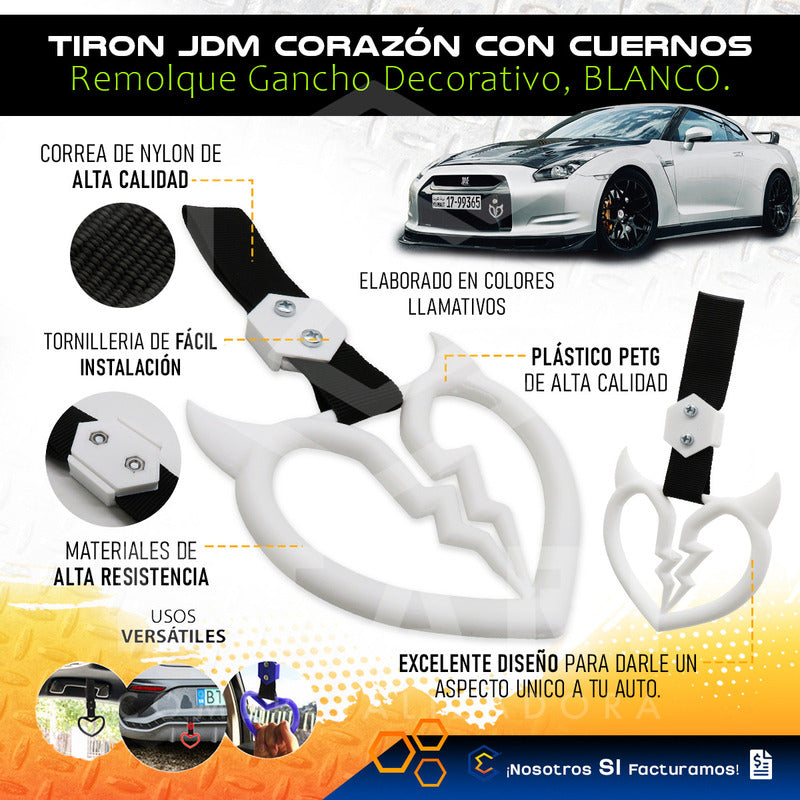 Tiron Corazon Cuernos Jdm Tsurikawa Remolque Gancho Decorati