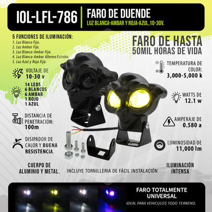 Par De Faros 14 Leds Alien Bicolor 5 Funciones 12.1w 10-30v